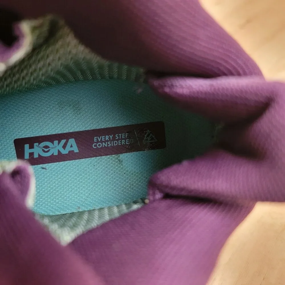 Hoka One One Anacapa Mid GTX Hiking Boots Womens Size 9.5 Purple Gore Tex Vibram
